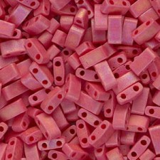 Miyuki half tila 5x2.4mm beads - Opaque dark red matted ab HTL-408FR